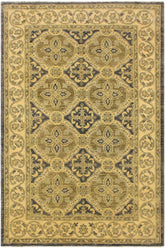 handmade Transitional Kafkaz Bluish Gray Tan Hand Knotted RECTANGLE 100% WOOL area rug 4 x 6
